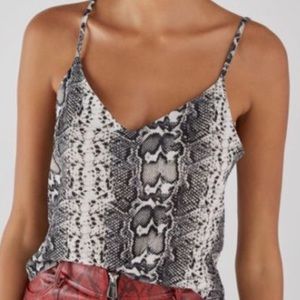 NWOT Dark Blue/Teal Banana Republic Snakeskin Tank Blouse